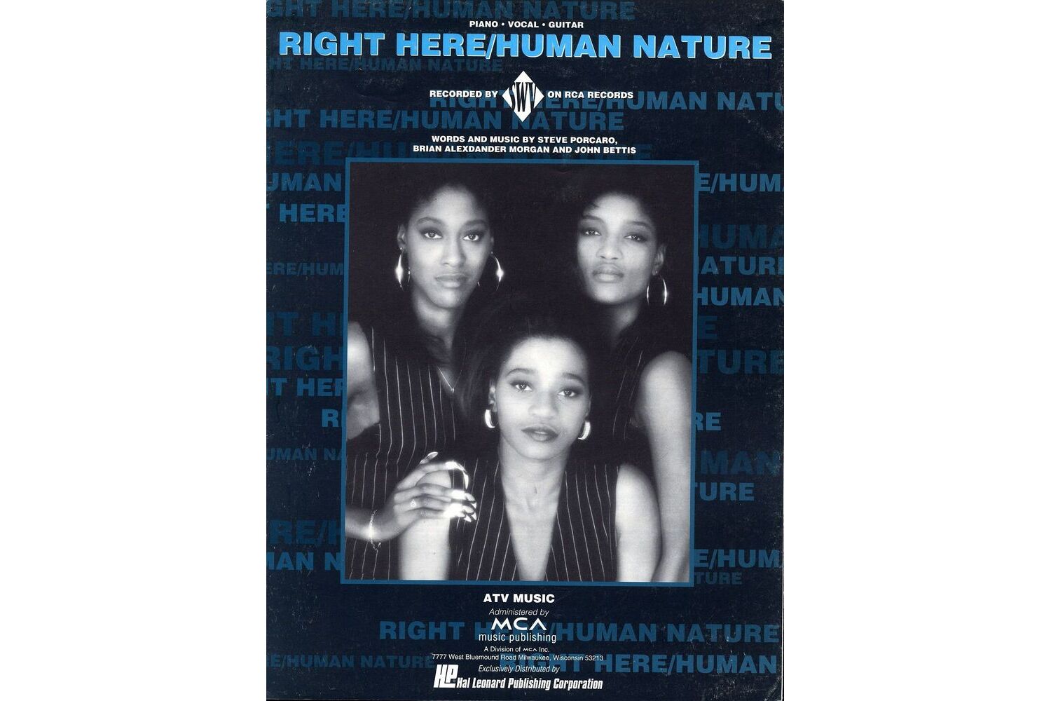 Right Here/Human Nature - Featuring SWV - Piano Vocal - only £11.00