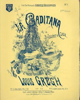 La Gaditana (Souvenir de Cadix) - Grande Valse Brillante - Op. 26 - For Piano Solo - French Edition