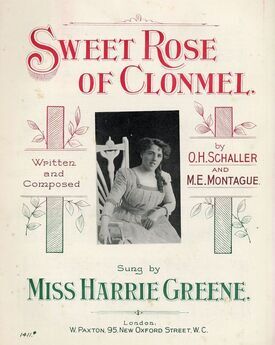 Sweet Rose of Clonmel - Sung by Miss Harrie Greene - Paxton edition No. 1411