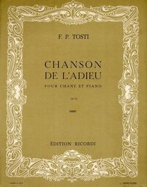 Chanson De Ladieu - Song - for Piano and Voice - Ricordi No.102287