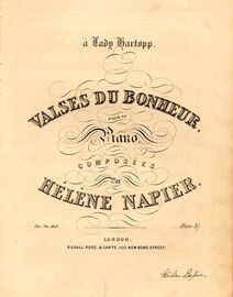 Valses du Bonheur - Pour le Piano - Dedicated to Lady Hartopp