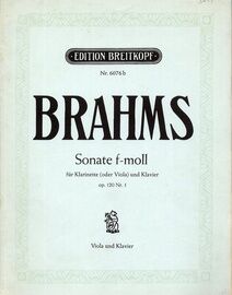 Brahms - Sonata in F Moll fur Klarinette (Viola) und Klavier - Op. 120, No. 1