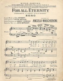 For All Eternity - Song with English and Italian Words in the key of E flat major