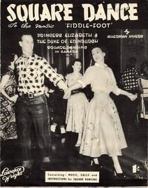 Fiddle Foot - Square Dance for piano solo -  Features a picture of Princess Elizabeth and the Duke of Edinburgh square dancing in Canada