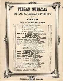 Cadenas de Oro - Zarzuela en 3 Actos - For Voice and Piano - No. 23 from 'Piezas Sueltas de la Zarzuelas Favoritas'