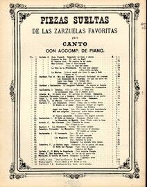 El Valle de Andorra (Zarzuela) - Romanza - For Voice and Piano - No. 29 from 'Piezas Sueltas de la Zarzuelas Favoritas'