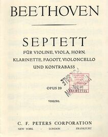 Beethoven - Septett (Op. 20) - For Violin, Viola, Horn, Clarinet, Bassoon, Cello and Double Bass