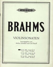 Brahms - Sonata in G Major - For Violin and Piano - Op. 78 - Edition Peters No. 3901a