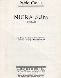 Nigra Sum (I Am Black) - For Three-Part Chorus of Treble Voices with Piano or Organ Accompaniment - C.C.S. 88