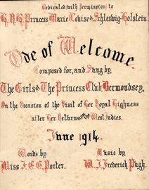 Ode of Welcome - Song Dedicated to Princess Marie Louise of Schleswig Holstein