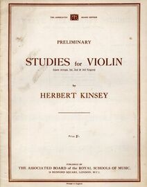12 Preliminary Studies for Violin - The Associated Board Edition - Open Strings, 1st, 2nd & 3rd Fingers