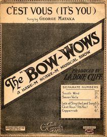 C'est Vous (It's You) - Sung by George Mataxa - The Bow Wows A Hare-m Scare-M Musical Show - For Piano and Voice with Ukulele chord symbols