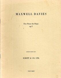 Davies - Five Pieces for Piano - Op. 2