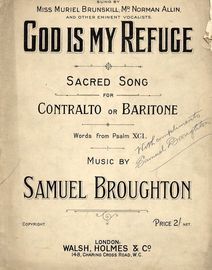 God is my Refuge - Sacred Song in Key of F major - For Contralto or Baritone