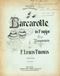 Barcarolle in F major - For the Pianoforte