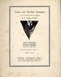 Canon and Two-Part Invention (from Six Teaching Pieces for Pianoforte) - The Oxford Piano Series No. P210 - Grade F