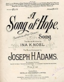 A Song of Hope (Sunshine After Gloom) - Song - In the key of F major for high voice