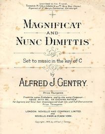 Magnificat and Nunc Dimittis - Set to music in the key of C - Inscribed to his Friend Thomas H. Collinson, Esq. Organist of St. Mary's Cathedral, Edin