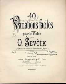 40 Variaitions faciles pour le Violon - Op. 3