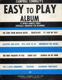 Easy to Play Album, 12 world famous songs especially arranged for beginners