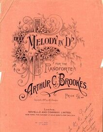 Melody in D flat: for the piano: autographed by the composer 1917