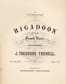 Rigadoon. For Piano Solo