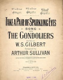 Take a Pair of sparkling Eyes, from "The Gondoliers" - Key of F major for High Voice