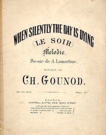 When Silently the Day is Dying (Le Soir) - Melodie - Key of D