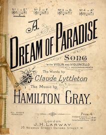 A Dream of Paradise - Key of E flat major for Low voice - Compass B up to D