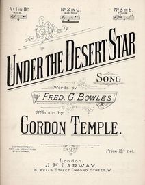 Under the Desert Star - Song - In the key of C major for medium voice