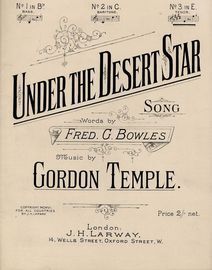Under the Desert Star - Song - In the key of E major for high voice