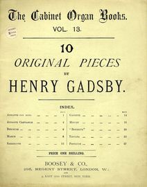 10 Original Pieces - The Cabinet Organ Books Series - Vol. 13