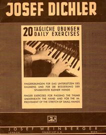 20 Daily Exercises - Finger Exercises for Passing the Thumb underneath the hand and for the improvement of the stretch of small hand - For Piano