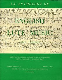 An Anothology of 16th Century English Lute Music - Edition Schott No. 10311 - Schotts Series of Early Lute Music No. 2