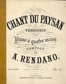 Chant Du Paysan - Op. 3 -  Morceau Caracteristique for piano Transcribed for 4 Hands
