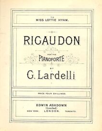 Rigaudon - Piano Solo dedicated to Miss Lottie Hyam