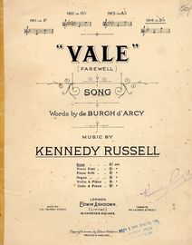 Vale (Farewell) - Song - In the key of B flat major for high voice