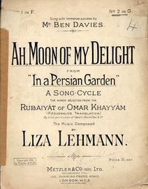 Ah, Moon of My Delight  -  From "In a Persian Garden" - Key of G major for High Voice