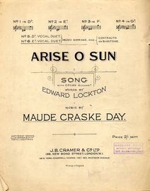 Arise O Sun - Song arranged as a vocal duet in the key of E flat major