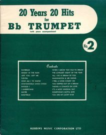 20 years 20 hits for B flat Trumpet (with piano accompaniment) - Volume No. 2