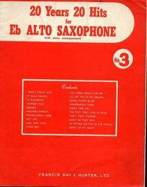 20 years 20 hits for E flat Alto Saxophone (with piano accompaniment) No. 3