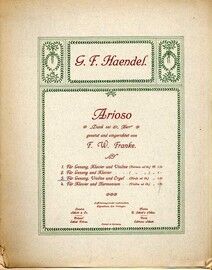 Haendel - Arioso - For Voice, Violin & Organ with Harp ad. lib