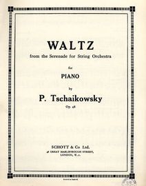 Waltz from the Serenade for Strings - For piano solo  - Op. 48