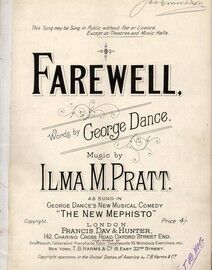 Farewell - Song from George Dance's Musical Comedy "The New Mephisto"