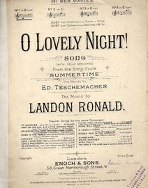 O Lovely Night  - from "Summertime"  - Song Cycle  - In the key of B flat major for low voice