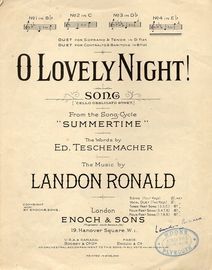 O Lovely Night  - Song from "Summertime" song cycle - In the key of E flat major for high voice