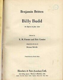 Benjamin Britten - Billy Budd - An Opera in Four Acts - Vocal Score