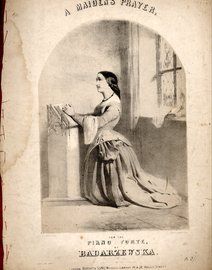 A Maidens Prayer. Piano Solo. Lithograph by A Laby, printed by Stannard & Dixon