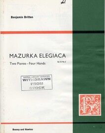 Britten - Mazurka Elegiaca - For Two Pianos - Op. 23, No. 2