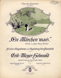 Ein Marchen War's (A Fairy Tale) - Song in the Key of G Minor for High Voice with Piano Accompaniment - In German and English